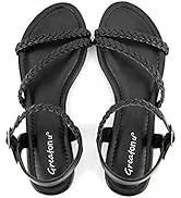 Greatonu Women’s Flat Sandals Slip On Summer Gladiator Open Toe Braided Slingback Shoes