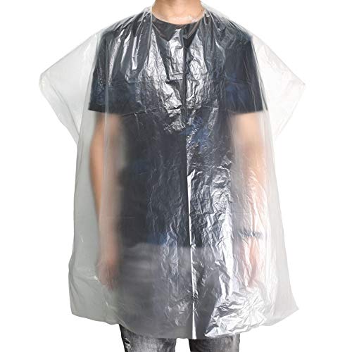 100FIXEO Men And Women Professional Disposable Capes Hair Salon Waterproof Shampoo Barber Hair Cutting Cape Hair Salon Smocks Size 51"x36" (100PCS)