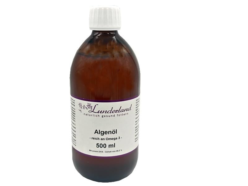 Lunderland Algenöl 500ml mit sehr hohem Anteil an Omega-3-Fettsäuren I Ergänzungsfuttermittel für Hunde und Katzen