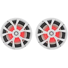 Rockville RKL80MW Marine Boat Speakers, 8" 2-Way, 900W per Pair, IP66 Waterproof, LED Lights, High-Fidelity Sound, for Boats and Outdoor Use