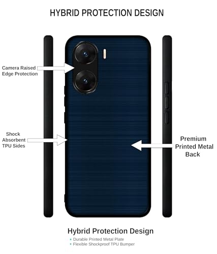 Image of Blue Line Design Premium 2D Printed Metal Back Case Cover for Vivo V29E 5G