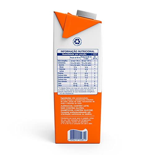 Piracanjuba - Leite Semidesnatado, Zero Lactose, 1L