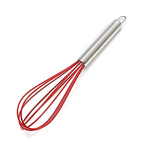 Flatware Set 1pc Silica Gel Tableware For Kitchen Accessories Ware Cutlery Set Dinnerware Red/Black Dinnerware Set (Color : Red egg beater)