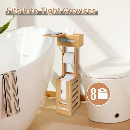 Yitoba YIT0401 Bamboo Toilet Paper Holder Stand thumb #4