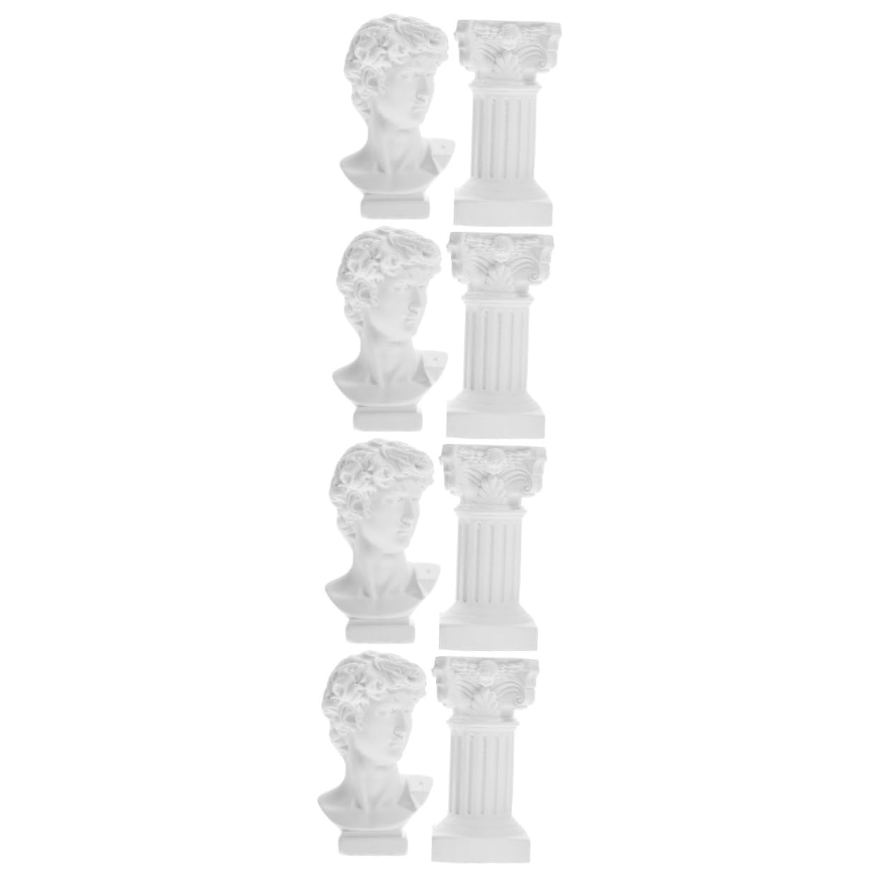 PRETYZOOM 4 Juegos Adornos De Estatua Romana Estatuas De Arte Adornos Grises Escultura Decoración del Hogar Mini Estatua Romanos Decoración De Estatuilla Nórdica Griega David Valor