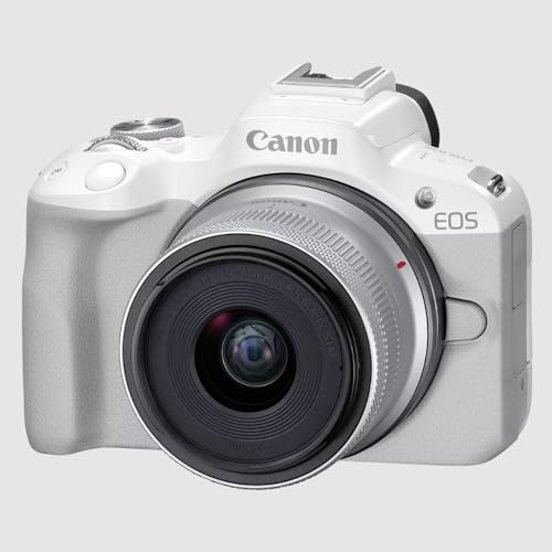 Image of Canon EOS R50 Mirrorless Camera + RF-S 18-45mm F4.5-6.3 is STM Lens White 5812C012 Bundle with Sandisk 128GB Memory Card + Deco Essentials Camera Bag + Photography Pro Kit