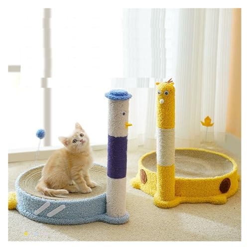 Arbre à chat avec griffoir remplaçable et bac à litière intégré beige - 3