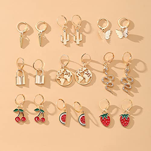 Image of Shining Diva Fashion Stylish Combo Metal Earrings for Women and Girls