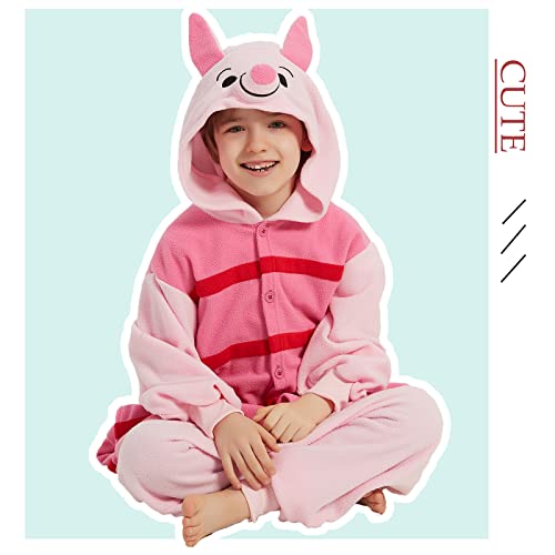 Sweetxin Kids Animal Onesie Pajamas Halloween Christmas Suit Cosplay Jumpsuit Costume For Boys Girls (As1, Age, 10_Years, Piglet) #TOP2