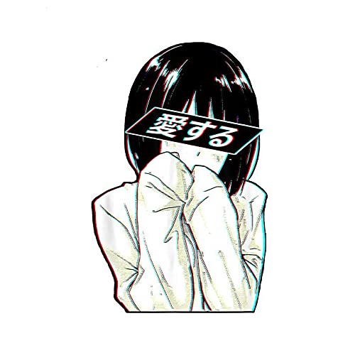 13cmx8.6cm per Sad Janpan Trashy Waifu Adesivi per auto divertenti Personalità della decalcomania dei graffiti