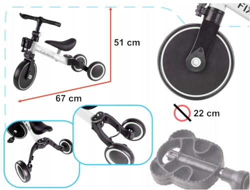 3 in 1 Laufrad Kinderdreirad Dreirad lauflernrad ab 1 Jahr - Dreirad für Mädchen und Jungen – Bild 5