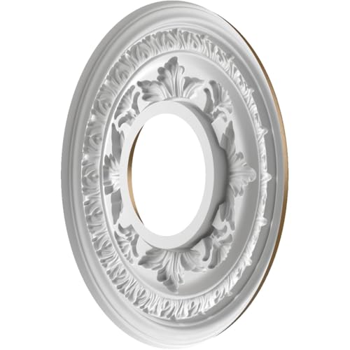 Image of Ekena Millwork CMP10BACCB Baltimore Thermoformed PVC Ceiling Medallion (Fits Canopies up to 4 1 /4 inch), 10 inchOD x 3 1 /2 inchID x 3 /4 inchP, Metallic Champagne Bronze