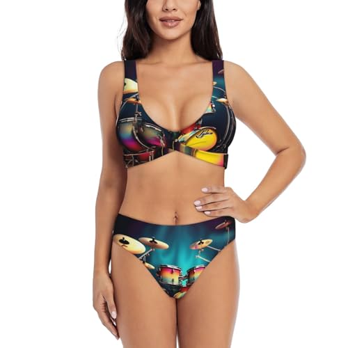 Ensemble de bikini 2 pièces femme contrôle du ventre maillot de bain gainant