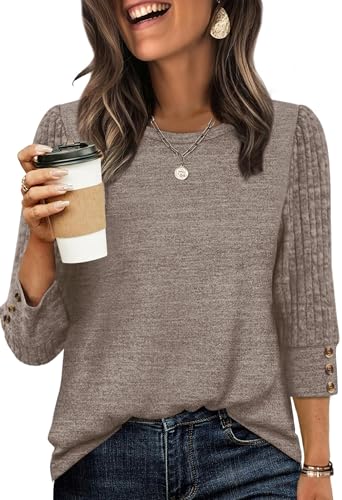 WIHOLL Fall Outfits for Women 2026 Long Sleeve Shirts for Women Old Money Clothes Trendy Womens Sweaters Lightweight Early Fall Fashion Business Dressy Casual School Outfits for Teachers Knit Work L