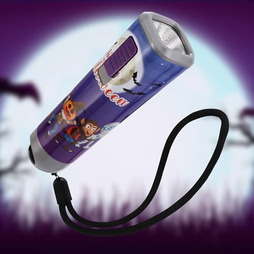 EverBrite Halloween Flashlights Halloween Gifts, Small LED Flash Light Handheld Torch with Lanyard 3AAA Battery Included, 1 Pack-Purple