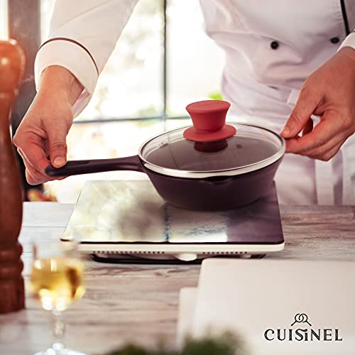Glass Lid with Steam Vent Hole - 6"-Inch/15.24cm - Compatible with Lodge Cast Iron Skillet Pan - Fully Assembled Universal Replacement Cover - Tempered and Oven Safe - Reinforced Stainless Steel Rim by CUISINEL - Image 6