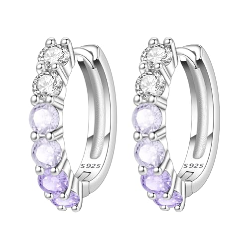 Créoles argent 925 avec oxyde de zirconium coloré pour illuminer vos tenues chic ou décontractées