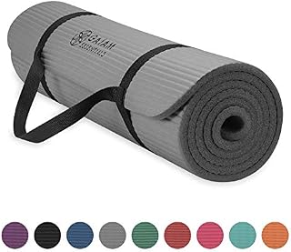 Gaiam Essentials Thick Yoga Mat Fitness & Exercise Mat With Easy-Cinch Yoga Mat