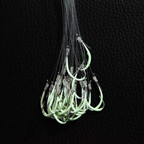 Ganchos de peixe limpos, 30 peças, luminosos, anzol farpado, linha Agrafe de aço carbono
