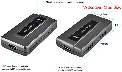 Dimensions of the EZCAP USB 3.0 HDMI Video Capture Card