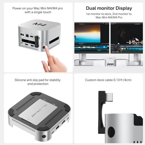 Image of ACASIS 10-in-1 Dock with 10Gbps Dual SSD Enclosure for M4 /M4PRO Mac mini, 4xUSB A 10Gbps, 1xHDMI 4k@60Hz, SD /TF3.0, PD30W, Software RAID | Up to 16TB