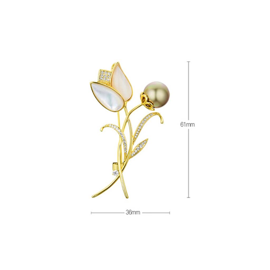 Blumenbrosche, Feminine, Elegante Mantelbrosche, zarte Pullovernadel-Accessoires (Color : A, Size