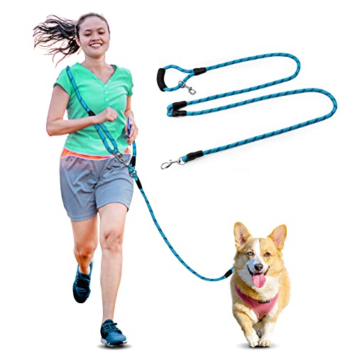 Paw's Beauty ショルダーリード式犬用リード 犬散歩用多機能リード 長さ3mで大型 中型 小型犬に使用可能 犬の散歩時に両手を開放 ブルー