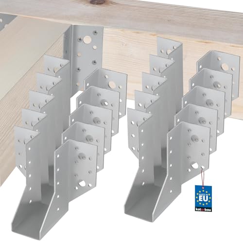 KOTARBAU® Juego de 10 soportes para vigas 40 x 110 mm, conectores de madera de acero galvanizado, soportes para vigas, conectores de vigas de carga pesada, conectores de vigas, conectores de vigas de
