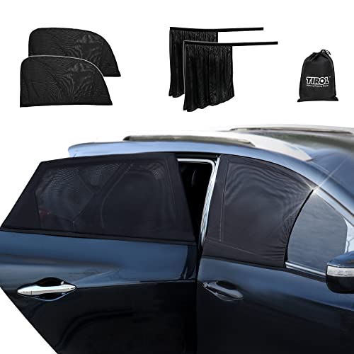 Tagmore 4 Packs Car Window Shades Universal Front And Rear Side Window Sunshades Sun Uv Visor Mesh Cover For Car Camping Trip, Full Window Semi-Transparent Privacy Shield #TOP4