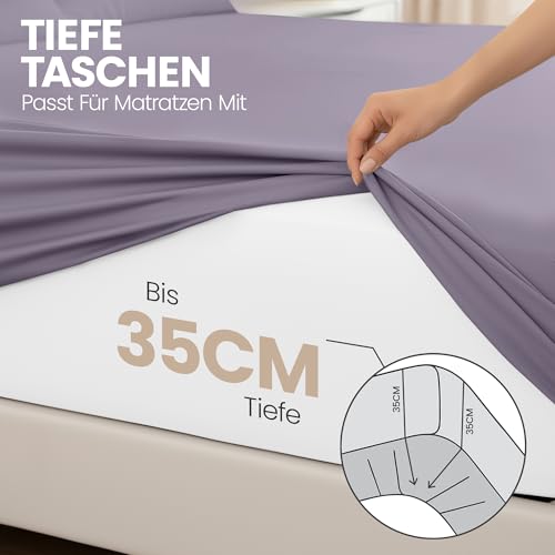 Foto von Utopia Bedding - 2er Set Spannbettlaken 180x200cm - Lavendel
