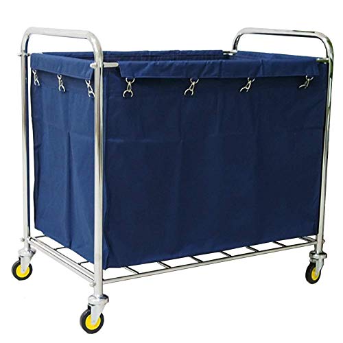 ZTCHSENZT Carritos Móviles Estante De Almacenamiento Carrito De Servicio Carrito De Lavandería para Hotel Carrito Clasificador con Ruedas Carrito para Ropa Blanca para Club,Blue