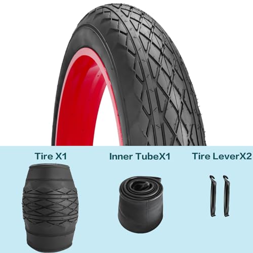 26\" E-Bike Fat Tires 26 x 4.0 Folding Bead Tire and AV32mm Inner Tube for Electric Bicycles Compatible with Wide Mountain Snow Bike Tire (1 Tire 1 Tube) - Thumbnail 2