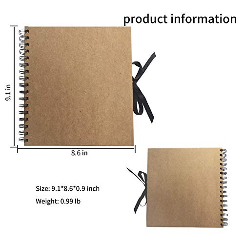 Diy Scrapbook Photo Album Kraft Paper Cover With Adhesive Pellets For Anniversary Wedding Travelling (No Lettering On The Cover) #TOP1