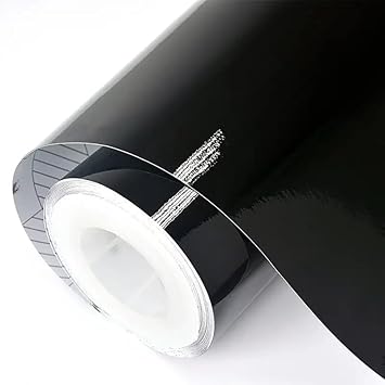Vinyl Wrap Sheet for Car & Bike Self Adhesive Wrap Sticker and Decal Roll Film for Auto Vehicle Motorcycle (12 X 62 Inch, Black Wrap)