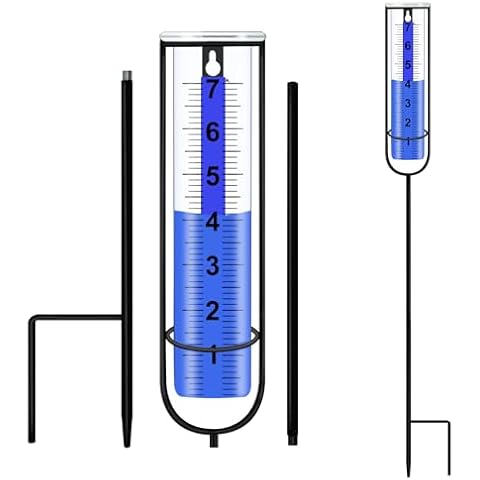 Adofect Rain Gauge - Freeze-Proof Rain Gauge Outdoor with Stake, Upgrade Large Numbers, and Adjustable Height - Detachable Rain Measuring Tool (1 Pack RAIN Gauge) Cover