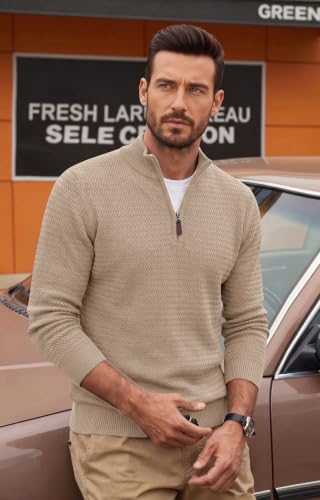 COOFANDY Mens 1/4 Zip Pullover Sweater Business Casual Zip Up Sweaters — view 4