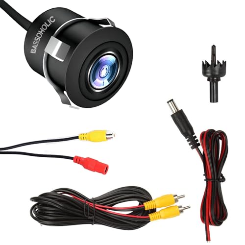 Image of BASSOHOLIC Fisheye Lens AHD 720P Car Reverse Parking Camera |160 Wide Angle | Night Vision | Water-Resistant | Compatible with Car Android Monitors & AHD /CCD Switcher Camera