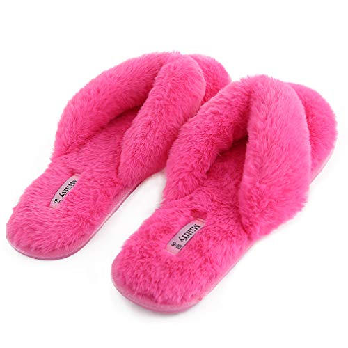 Millffy Fuzzy Fluffy Open Toe Slippers for Summer Warm Comfy flip Flop Slippers for Women Slip on4