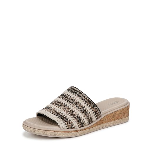 Bzees For Lifestride Women's Breezy Slide Sandal, Black Raffia, 11 -  198535079049