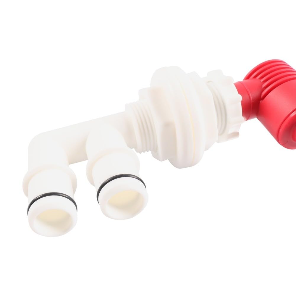 Marine Livewell - Kit de válvula de drenaje aireador con construcción ABS y manguera de PVC para sistema de oxigenación de barcos de pesca, color blanco A