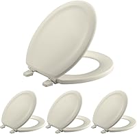 Vista 26 de KOHLER 4647-HW1 - Asiento de inodoro alargado de madera de piedra, asiento de inodoro alargado para inodoros estándar, tapa de inodoro, color blanco