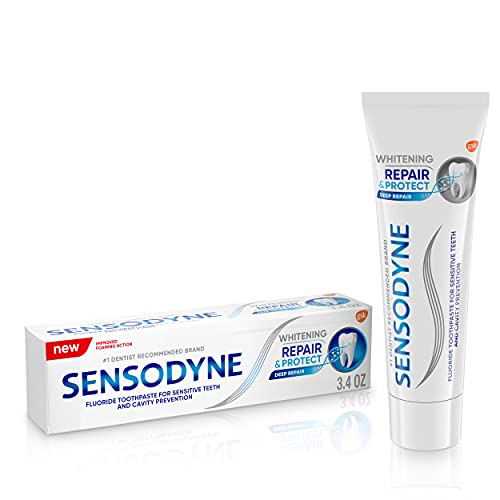 Sensodyne Repair & Protect Teeth Whitening Sensitive Toothpaste, Cavity Prevention and Sensitive Teeth Treatment - 3.4 Ounces