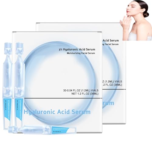 Sérum de ácido hialurónico hidratante y calmante, aceite de ácido hialurónico contra enrojecimientos, crema hialurónica hidratante antes del maquillaje, 30 aceites faciales envueltos individualmente