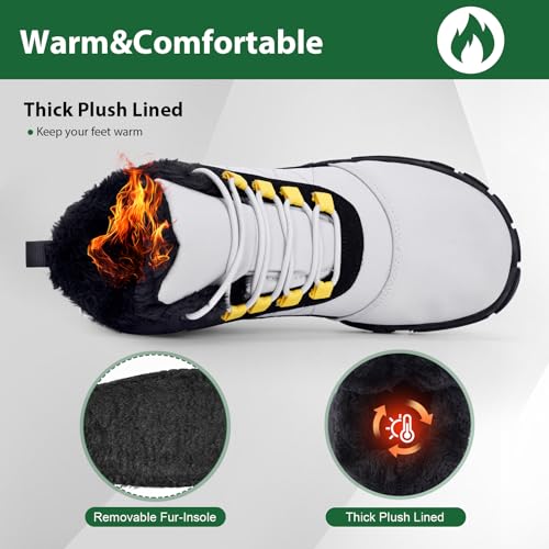 Winter Snow Boots for Women Men Hike Barefoot Shoes Minimalist Winter Snow Boots Zero Drop & Wide Toe Box & Waterproof Fur Lining Snow Booties Warm Hike Shoes2