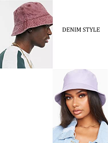 Van Der Rich ® - Washed Bucket aus Reiner Baumwolle Fischerhut mit UV-Schutz - Damen/Herren (Grau)