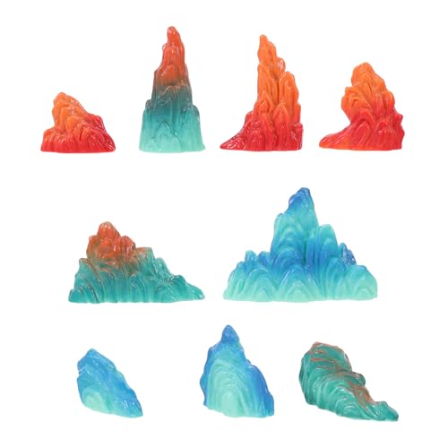 Roches miniatures de paysage en résine : lot de 9 mini pierres Feng Shui pour décor de diorama