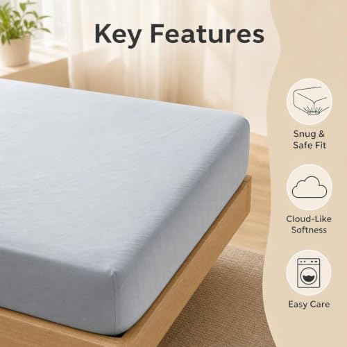 Image of AMROSE 2 Pack Flannel Fleece Crib Sheets, Space