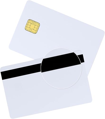 Vista 3 de Paquete de 10 tarjetas J2A040 con chip Java JCOP sin fusionar CAETOUNG JCOP21-40K tarjeta inteligente con 2 pistas de 0.331 in HICO banda magnética