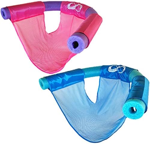 Bozactory Factory Pool Noodle Floating Chair - Comfortable Mesh Noodle Sling - Relaxing Lounge Seat - 2 Pack (Pink & Blue)