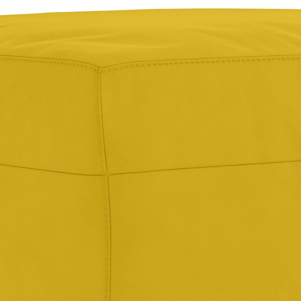 Juego de 4 sofás de terciopelo amarillo, 78/138/198 x 77 x 80 cm, sofá con taburete y cojín, cómodo sofá pequeño para salón, dormitorio y oficina